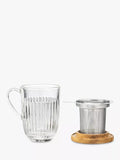 La Rochère glass tea infuser mug with bamboo lid 400ml - British product