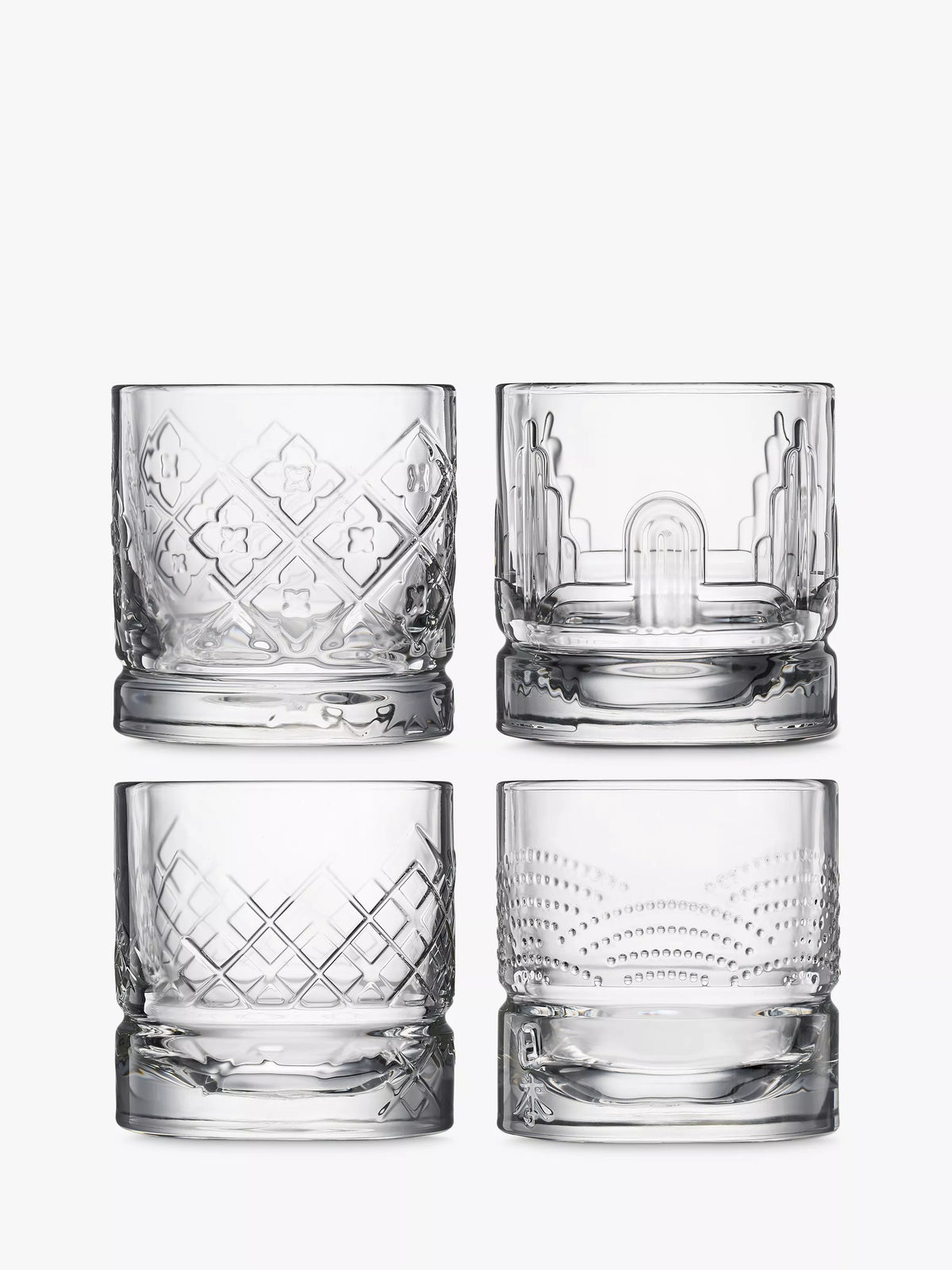 La Rochère Dandy clear whisky tumblers set of 4 300ml, UK version
