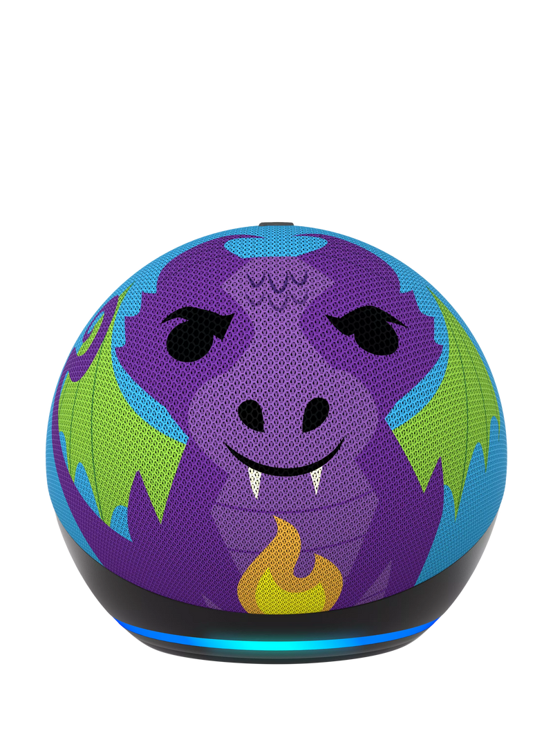 Amazon Echo Dot Kids Smart Speaker with Alexa+ Early Access Voice Recognition & Parental Controls, 5th Generation (2022), Dragon