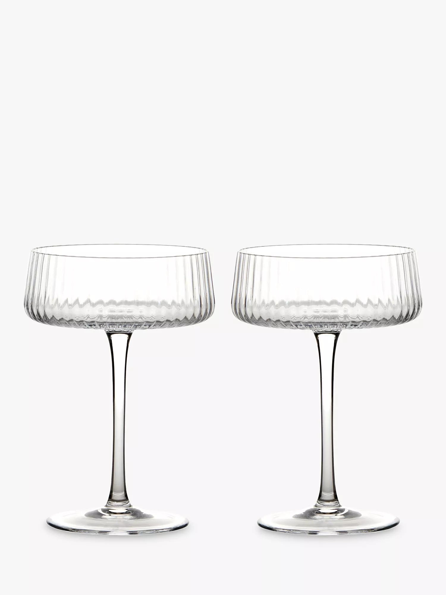 Anton Studio Designs Empire Glass Champagne Saucer, Set of 2, 250ml, Clear