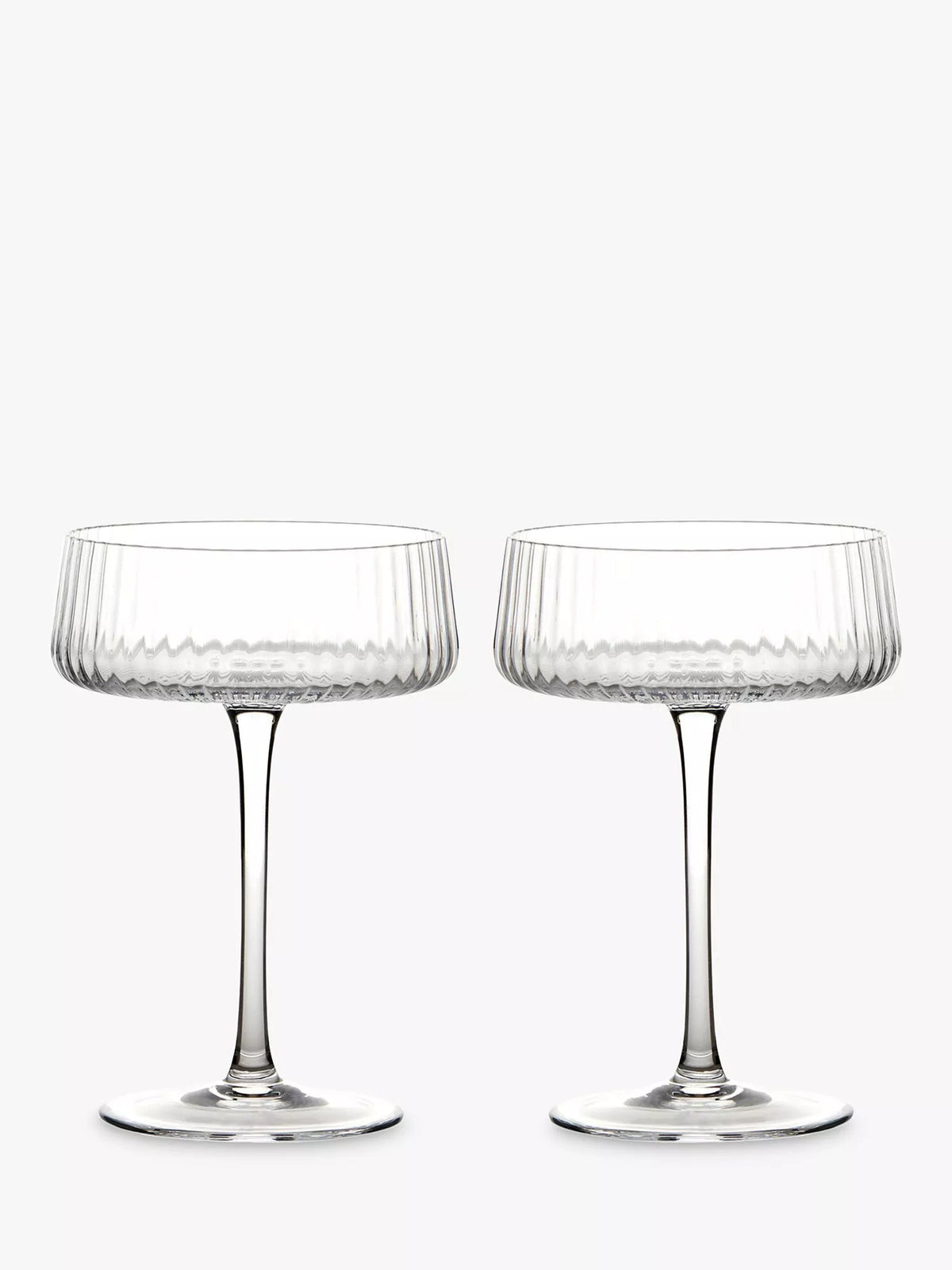 Anton Studio Designs Empire Glass Champagne Saucer, Set of 2, 250ml, Clear