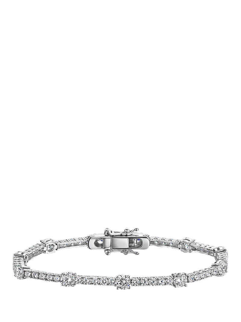 Jools by Jenny Brown cubic zirconia tennis bracelet silver 18.25cm (British brand)