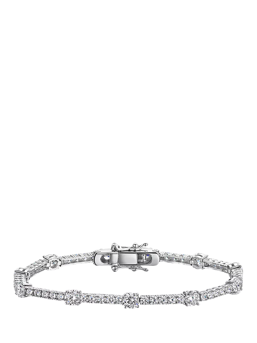Jools by Jenny Brown cubic zirconia tennis bracelet silver 18.25cm (British brand)