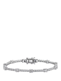 Jools by Jenny Brown cubic zirconia tennis bracelet silver 18.25cm (British brand)