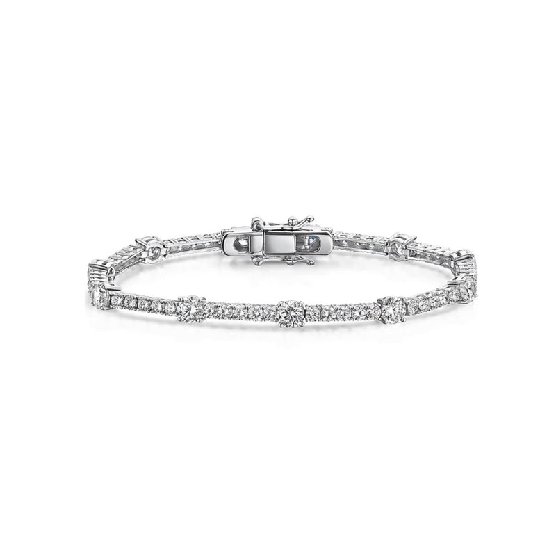 Jools by Jenny Brown cubic zirconia tennis bracelet silver 18.25cm (British brand)