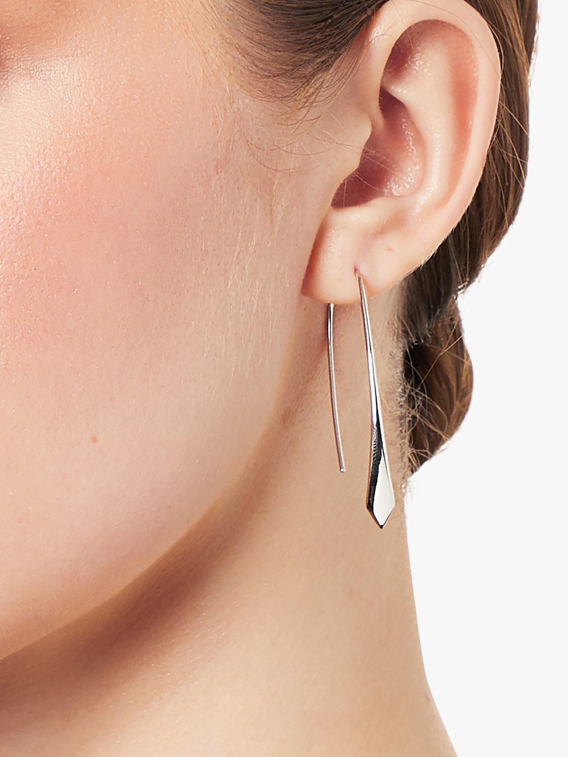 Jools by Jenny Brown diamond tip drop earrings silver - British product