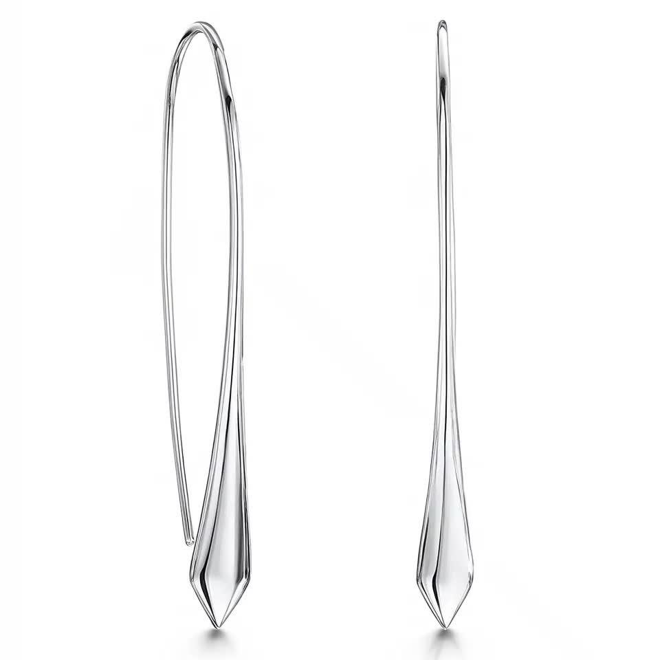 Jools by Jenny Brown diamond tip drop earrings silver - British product