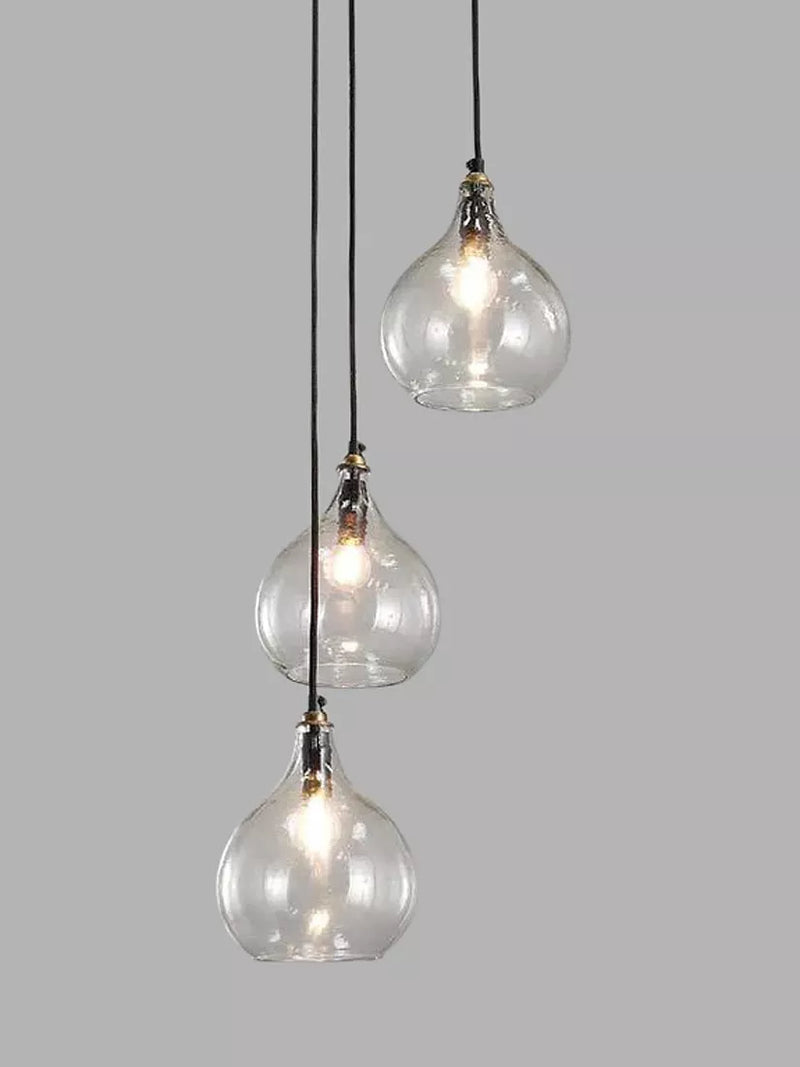 nkuku Ziva glass cluster pendant light, recycled glass, handmade - British product