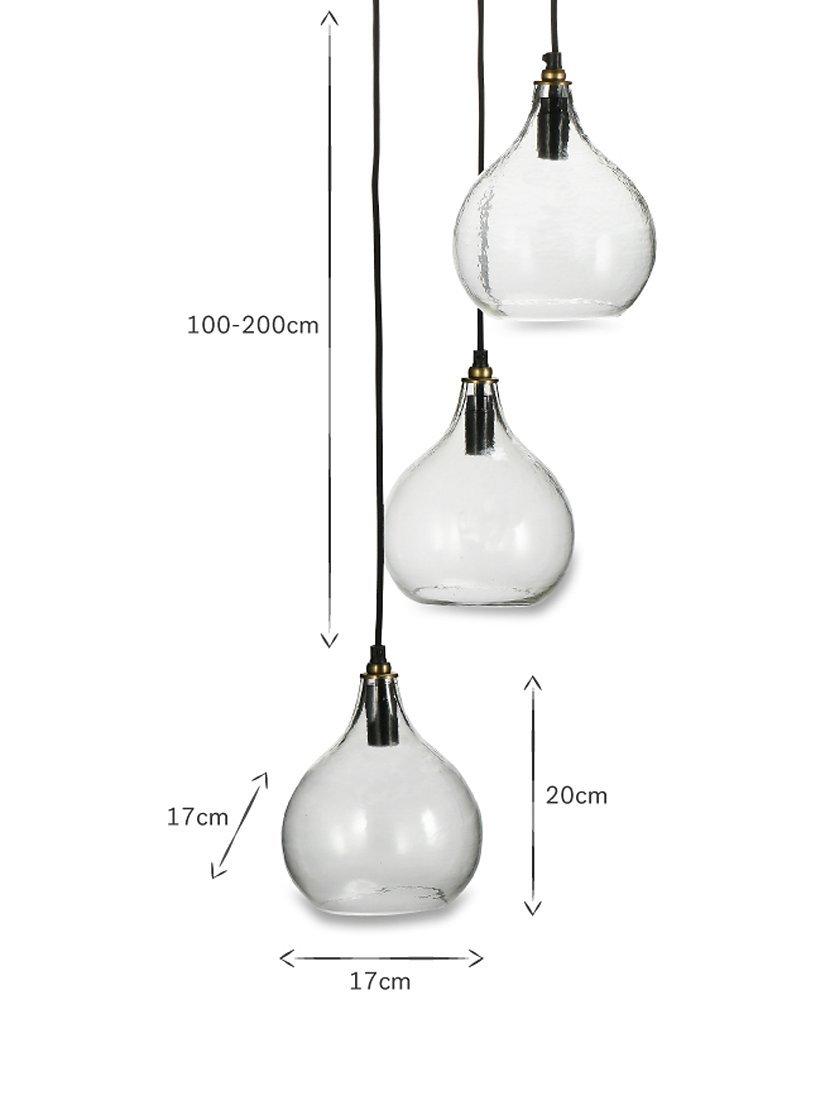 nkuku Ziva glass cluster pendant light, recycled glass, handmade - British product