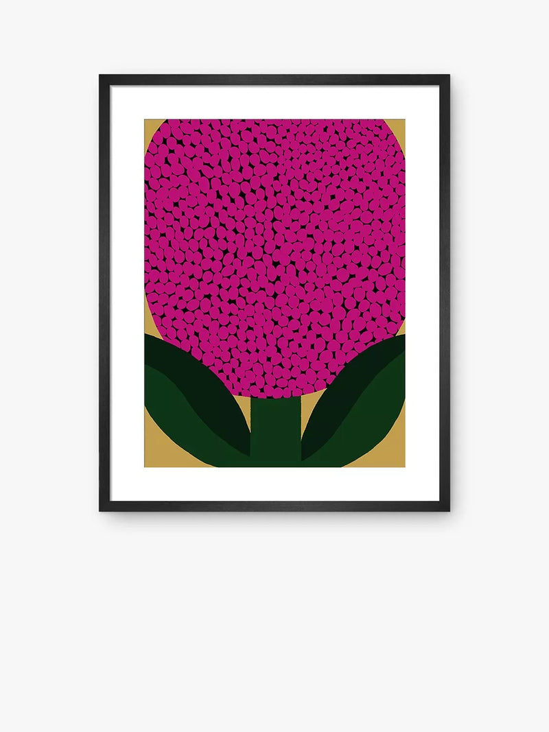 John Lewis framed print November Flower Pink/Multi 80x60cm - British product