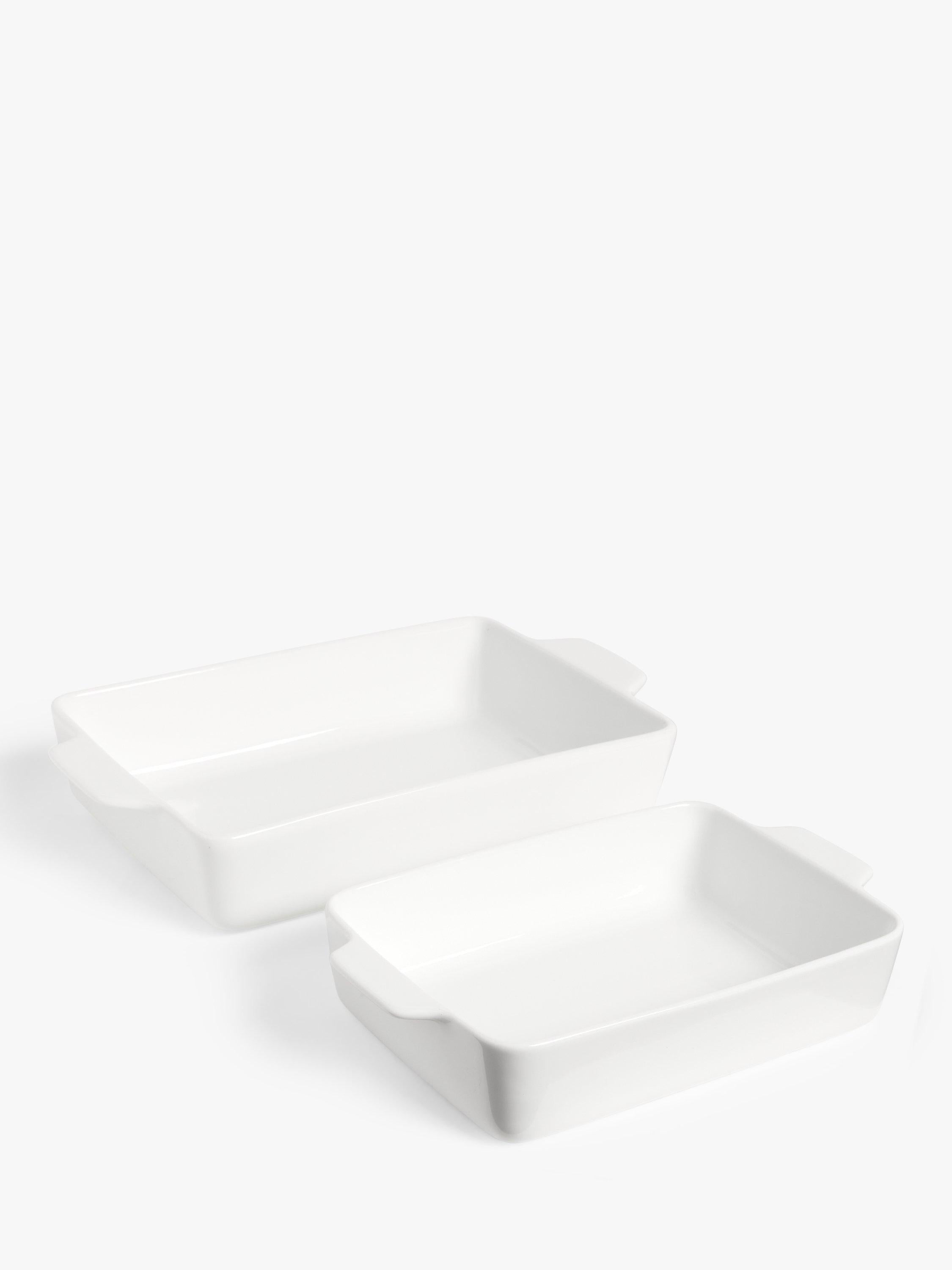 John Lewis rectangular roasters set of 2 white (British brand)