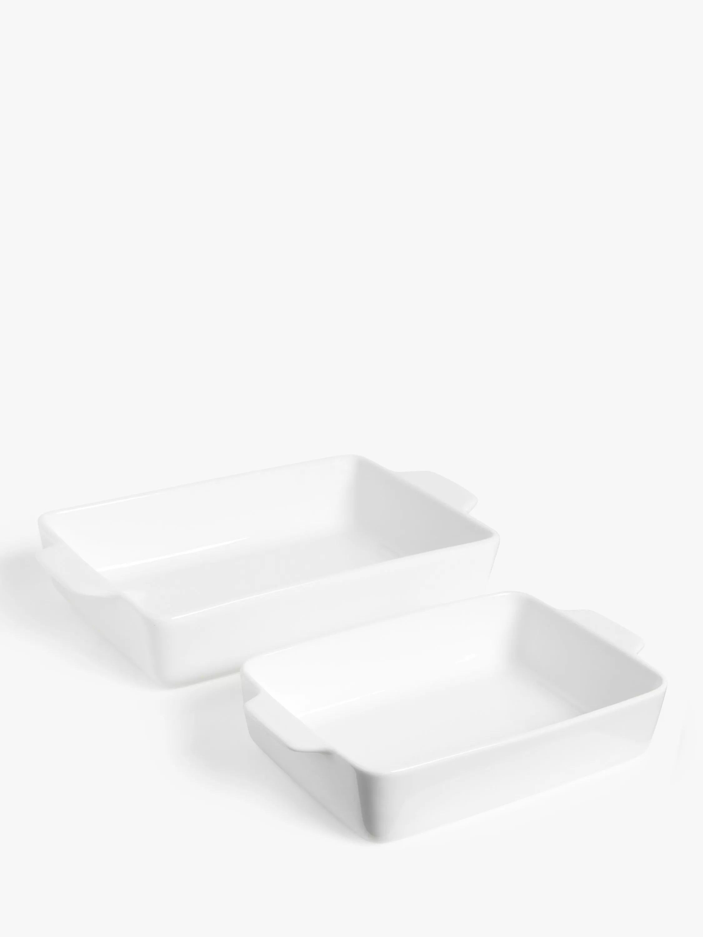 John Lewis rectangular roasters set of 2 white (British brand)