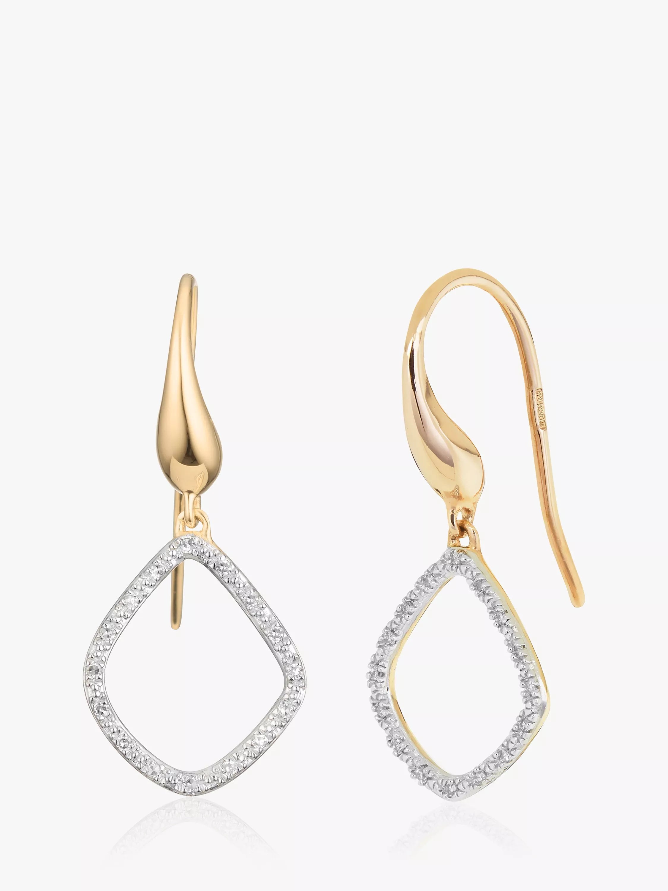Monica Vinader Riva Kite Diamond Drop Earrings