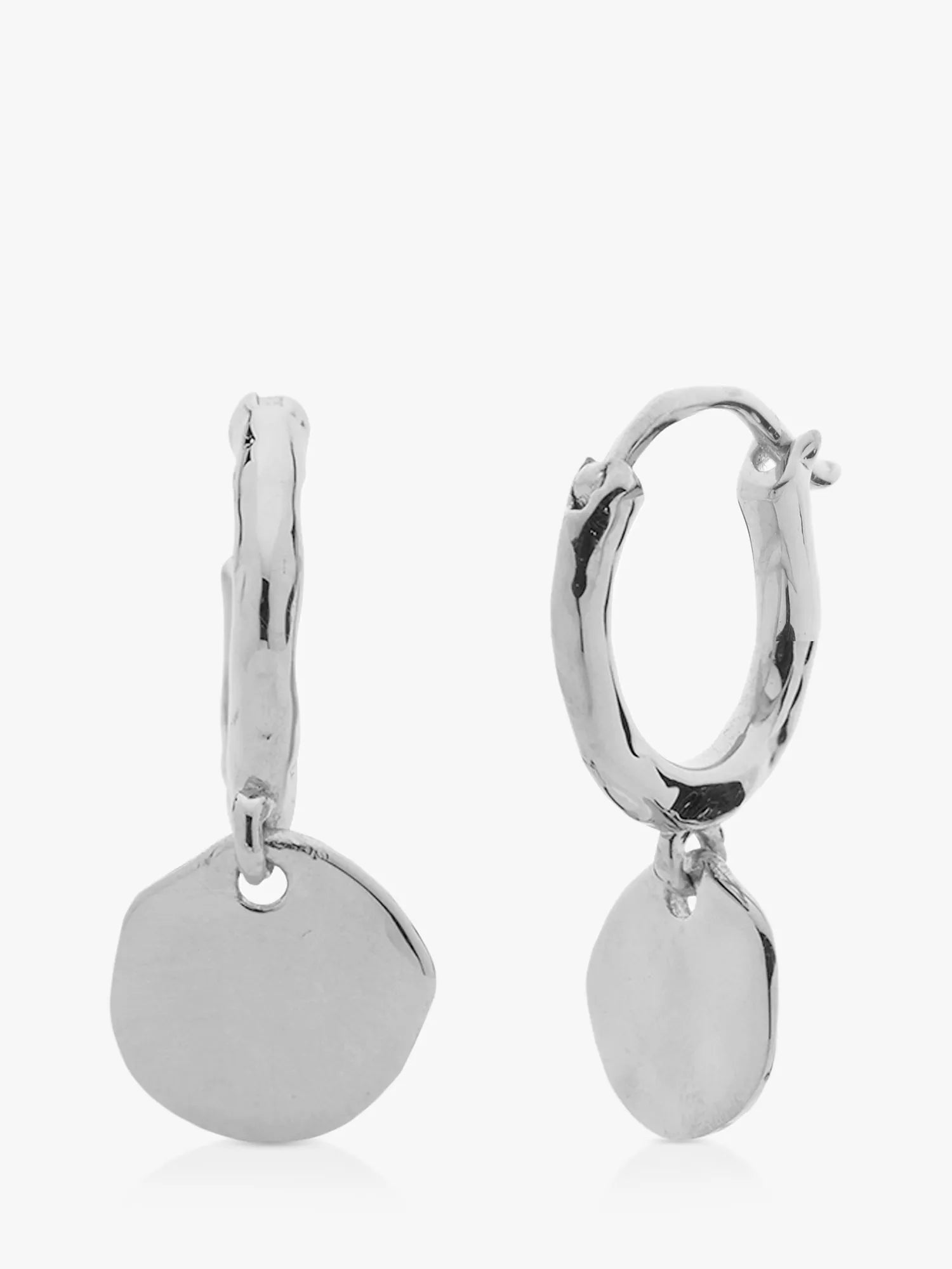 Monica Vinader Siren Muse Disc Mini Huggie Earrings