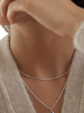 Monica Vinader triple bead choker necklace sterling silver, imported from the UK