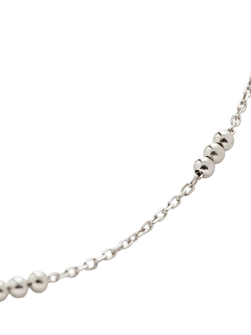 Monica Vinader triple bead choker necklace sterling silver, imported from the UK