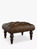 Tetrad Aughton leather footstool Galveston Bark, imported from the UK