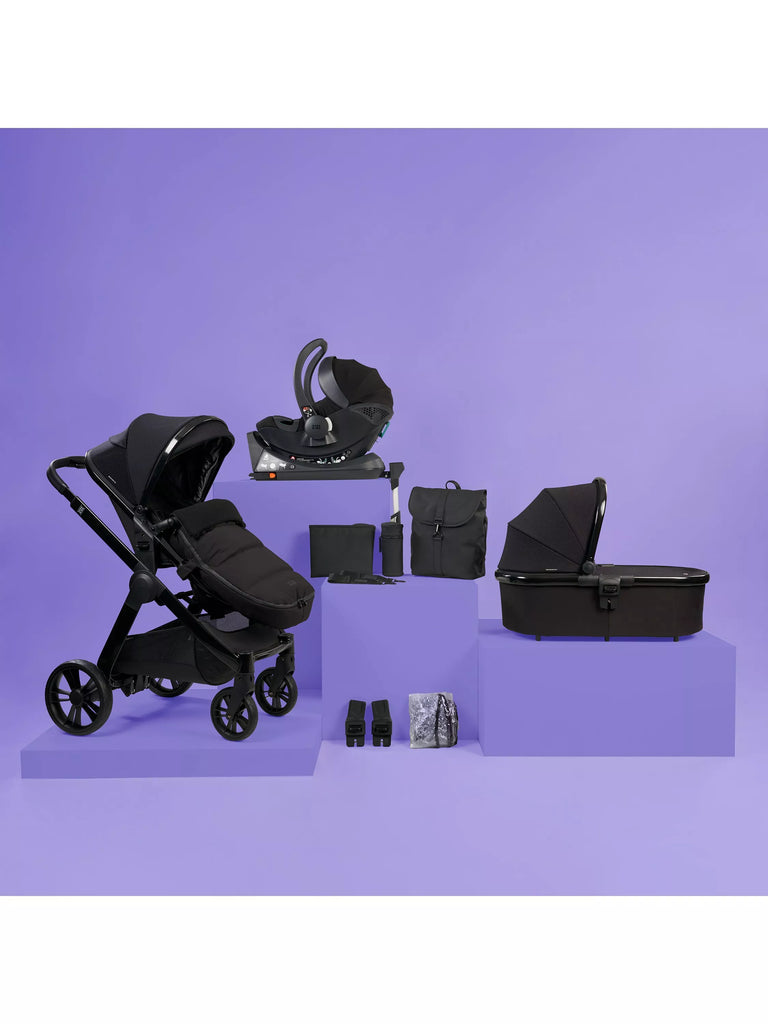 BabaBing! Raffi Complete Pushchair and Carrycot, Hera Car Seat and Base with Accessories Premium 11 Piece Bundle