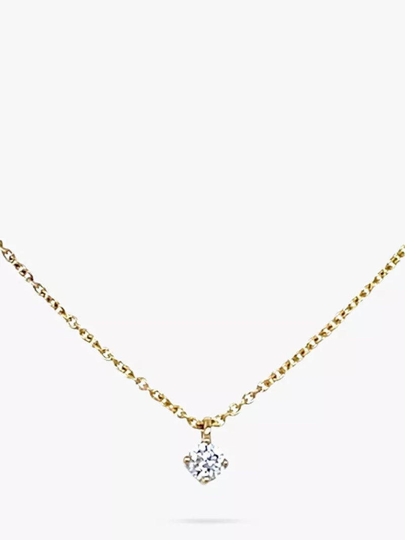 E.W Adams 18ct yellow gold diamond pendant necklace, UK version