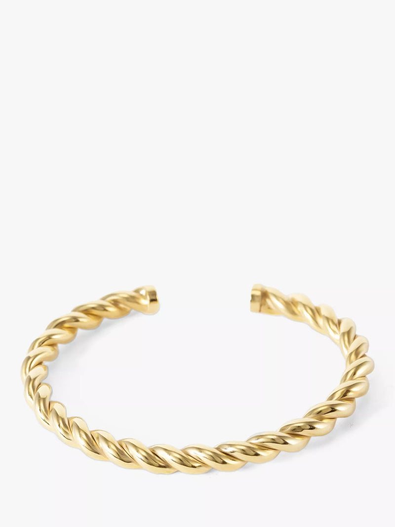 LARNAUTI gold plated rope cuff bangle (British brand)