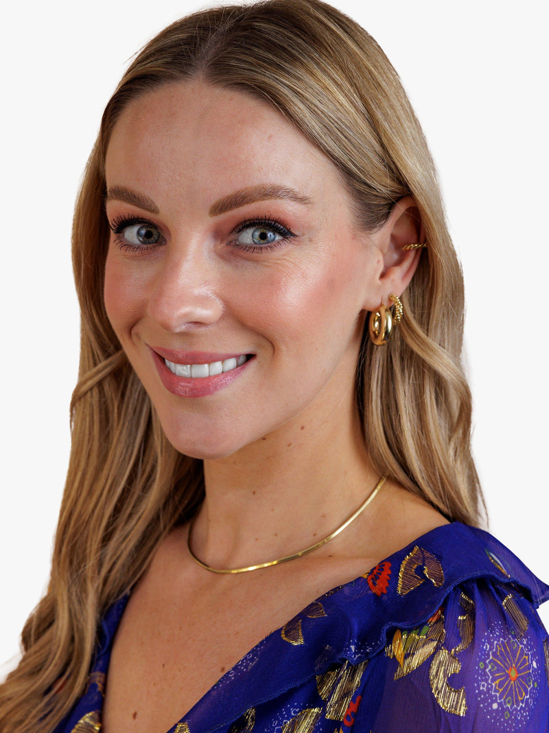 LARNAUTI twisted bead gold hoop earrings - British product