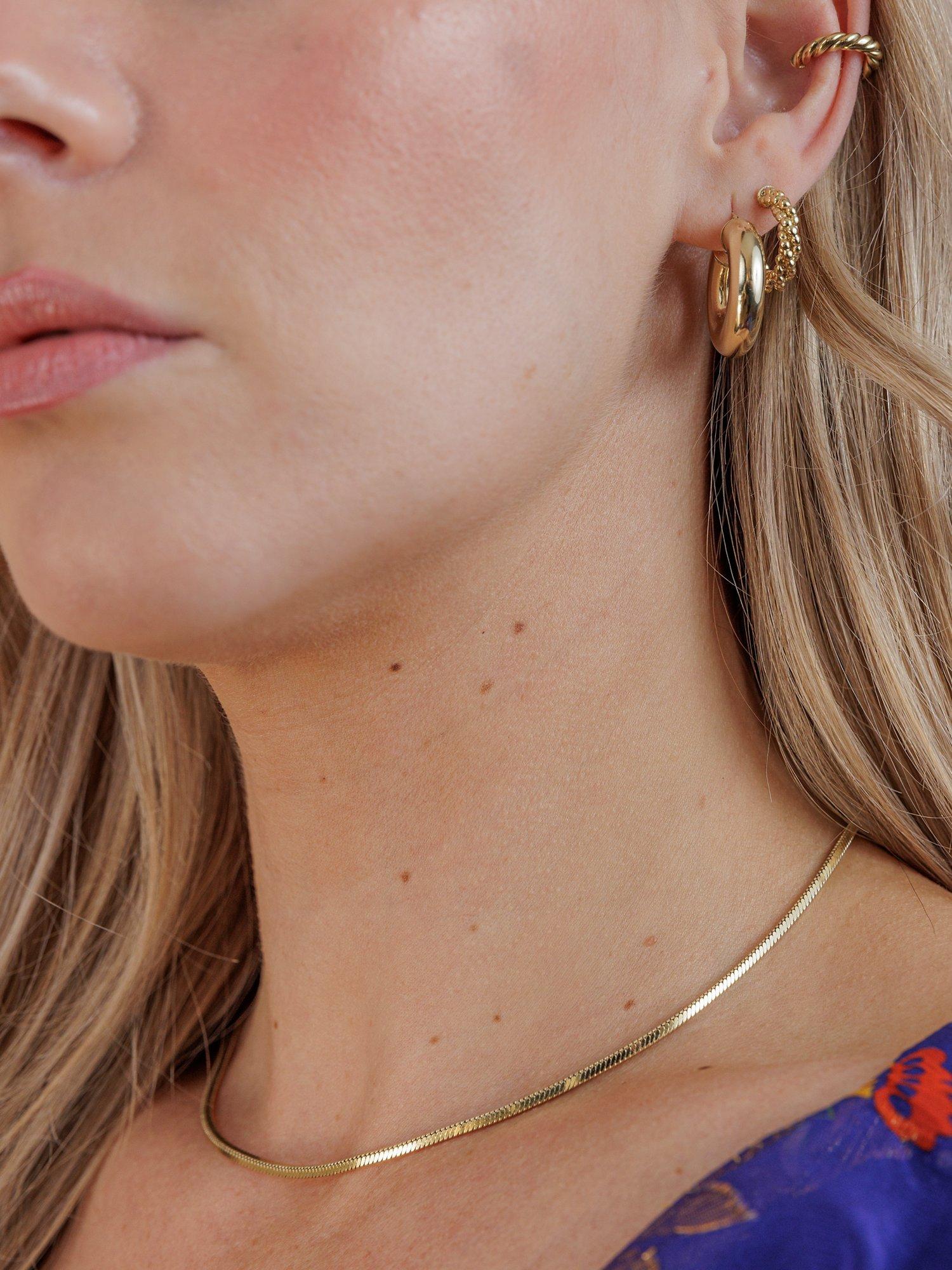 LARNAUTI twisted bead gold hoop earrings - British product