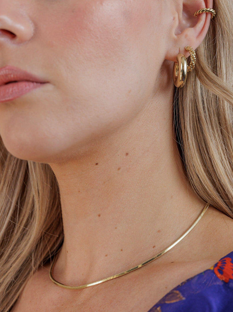 LARNAUTI twisted bead gold hoop earrings - British product
