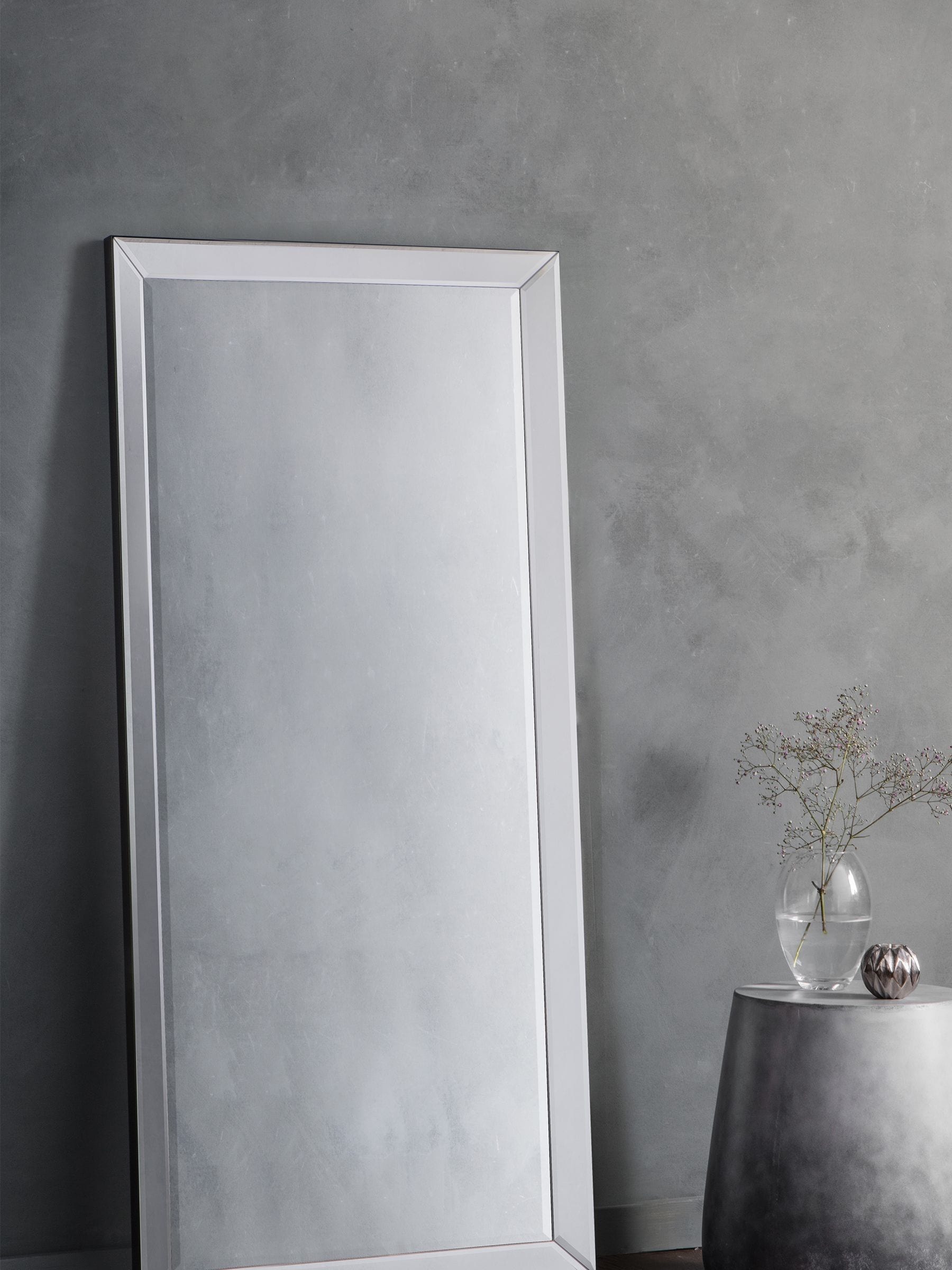 Gallery Home Silver Billingham Leaner Mirror 178cm x 76cm, UK version