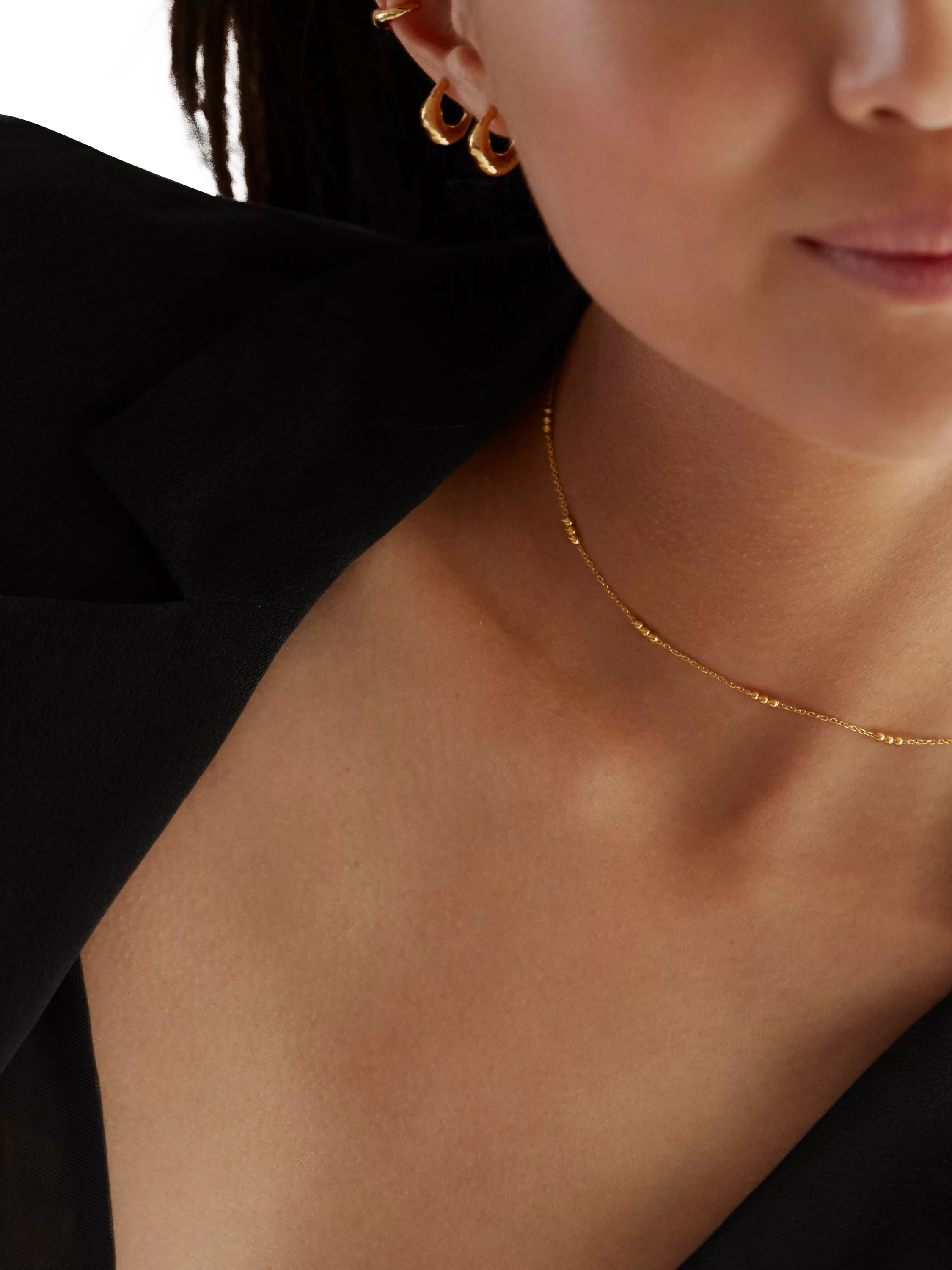 Monica Vinader gold beaded choker necklace - British product