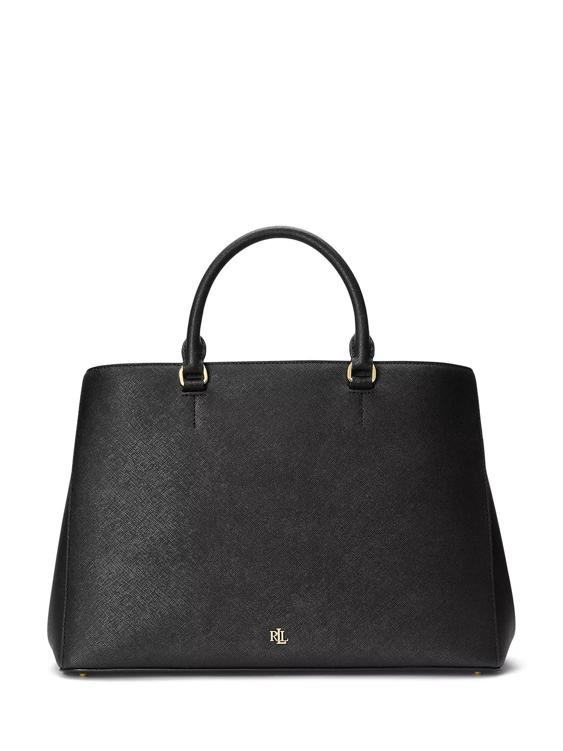Lauren Ralph Lauren Hanna large leather satchel, crosshatch pattern - British product