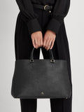 Lauren Ralph Lauren Hanna large leather satchel, crosshatch pattern - British product