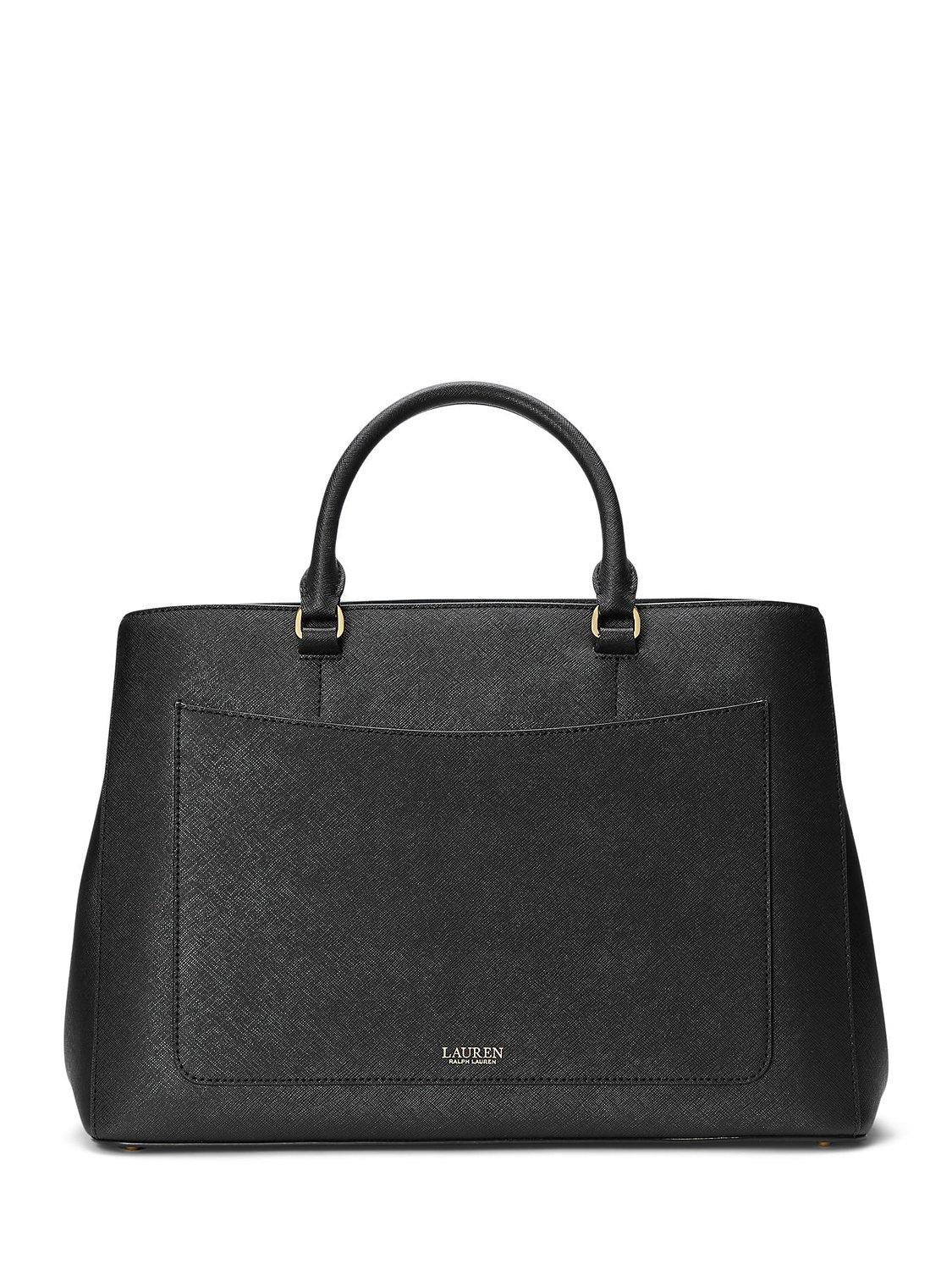 Lauren Ralph Lauren Hanna large leather satchel, crosshatch pattern - British product
