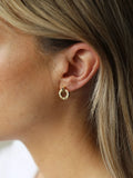 Tutti gold plated stud earrings textured circle - imported from the UK