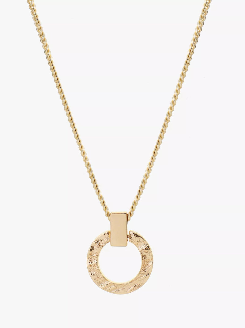 Tutti Palm Collection Textured Circle Pendant Necklace, Gold
