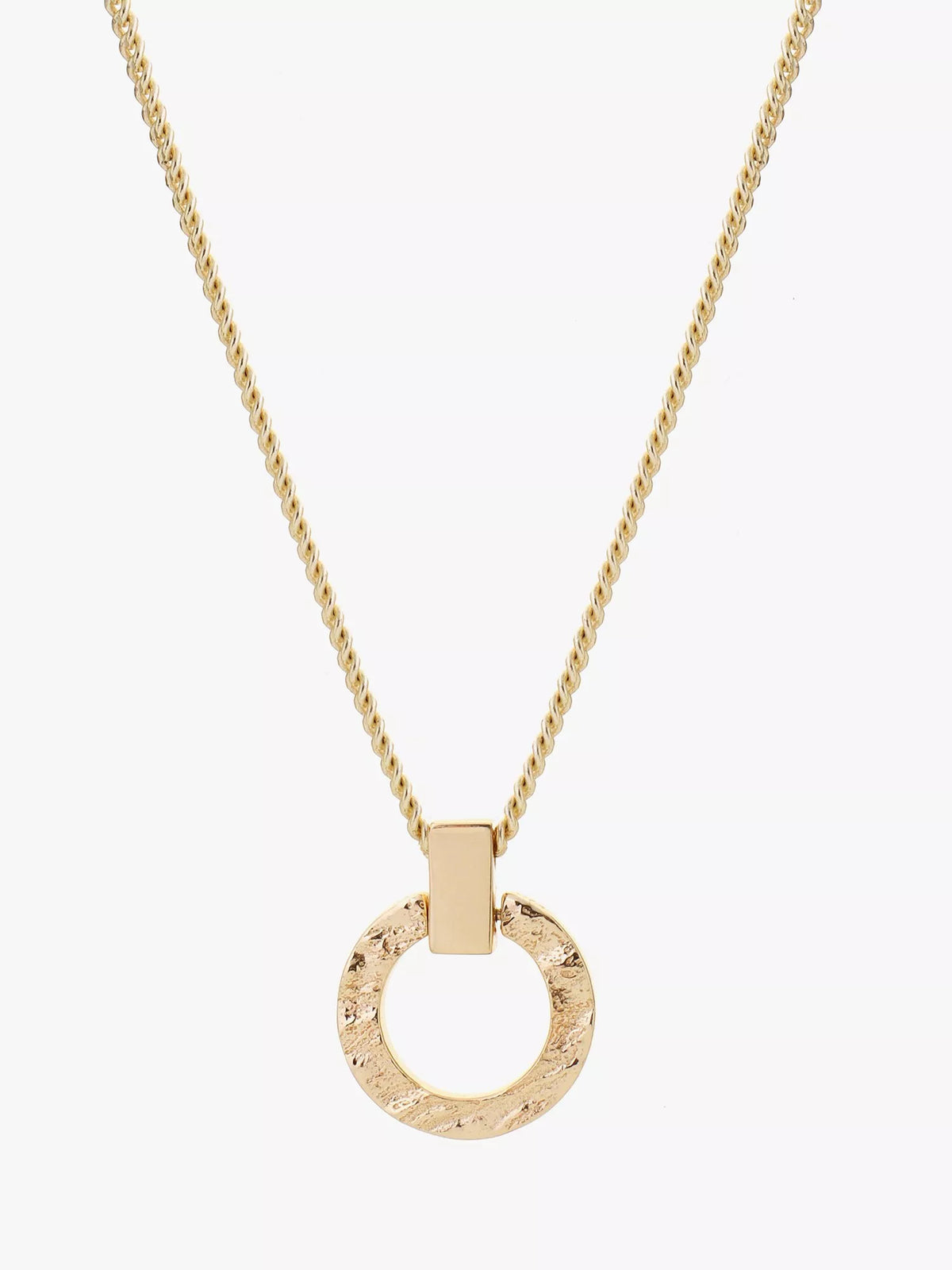 Tutti Palm Collection Textured Circle Pendant Necklace, Gold