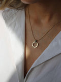 TUTTI Palm Collection Textured Circle Pendant Necklace 58cm, imported from the UK