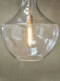 Nkuku Agataria clear recycled glass pendant light, imported from the UK