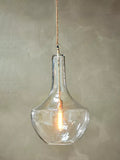 Nkuku Agataria clear recycled glass pendant light, imported from the UK
