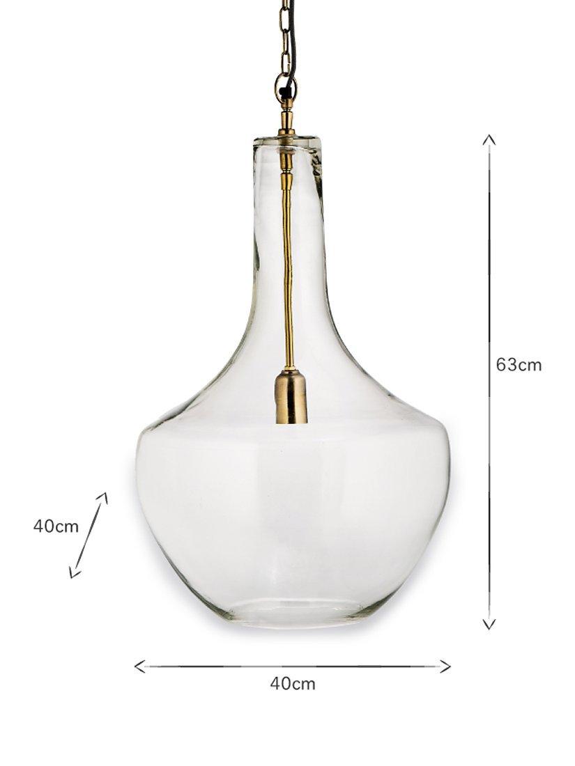 Nkuku Agataria clear recycled glass pendant light, imported from the UK