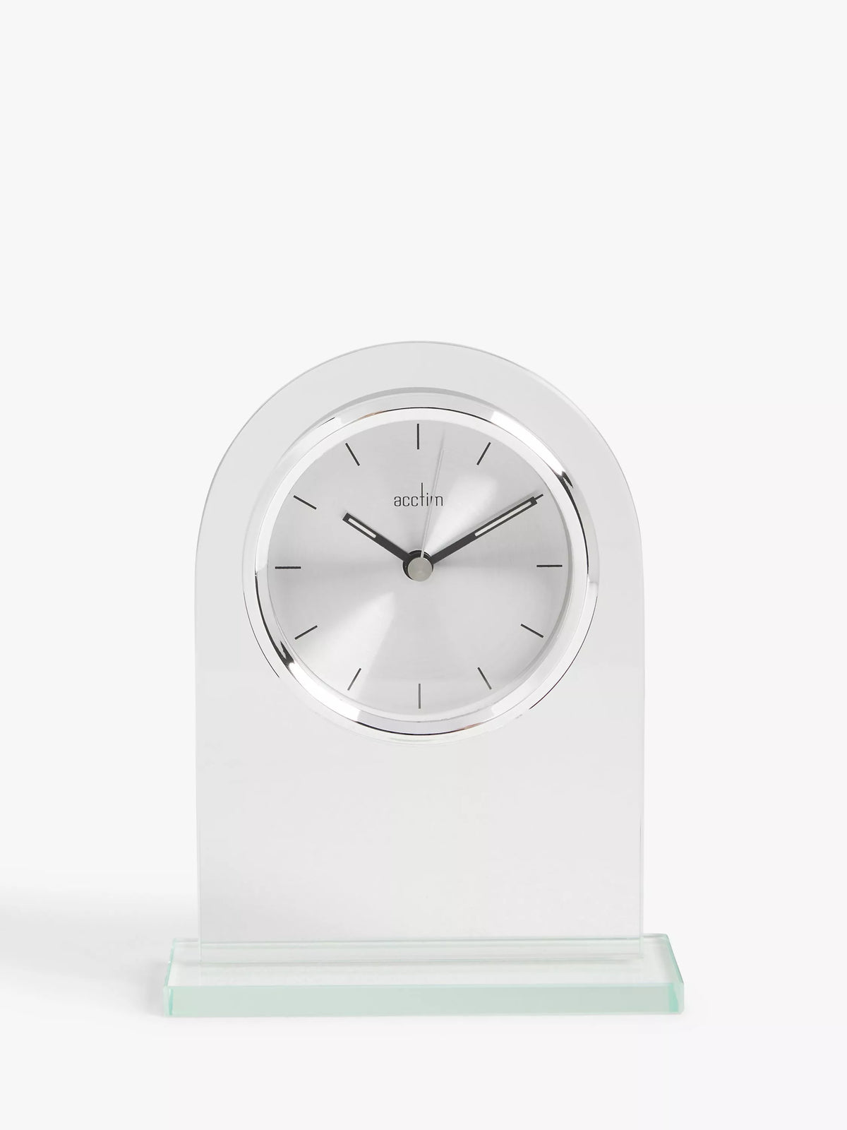 Acctim Ledburn glass mantel clock clear silver H17cm - British product