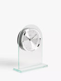 Acctim Ledburn glass mantel clock clear silver H17cm - British product