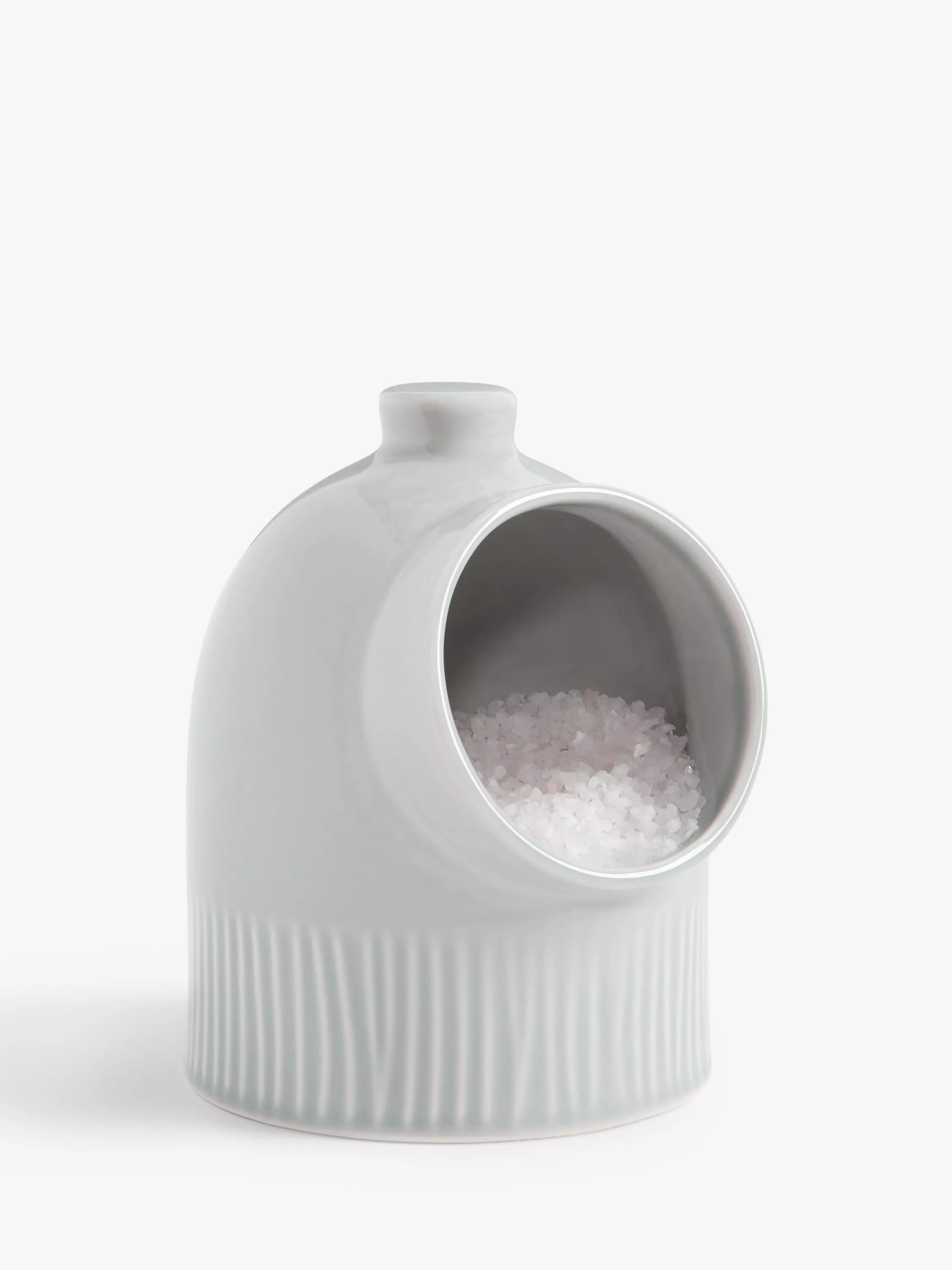 John Lewis fine china salt pig grey, imported from the UK