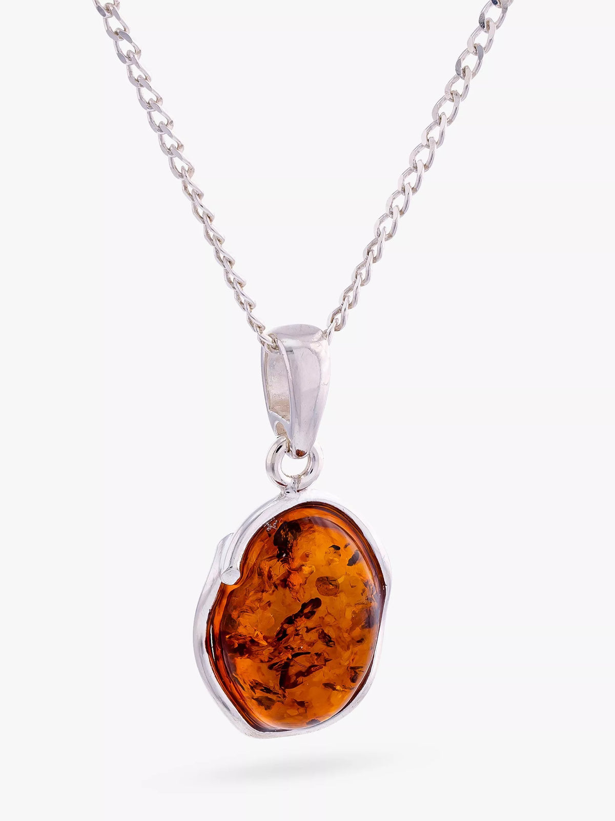 Be-Jewelled Baltic amber pendant necklace sterling silver 46cm - British product