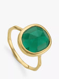Monica Vinader gold ring with onyx gemstone - British product