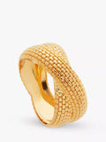 Monica Vinader Heirloom Woven Cross Ring Gold