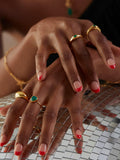 Monica Vinader Siren onyx gemstone ring gold plated vermeil - British product