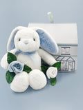 Babyblooms personalised bunny gift set with rosebud socks, UK version