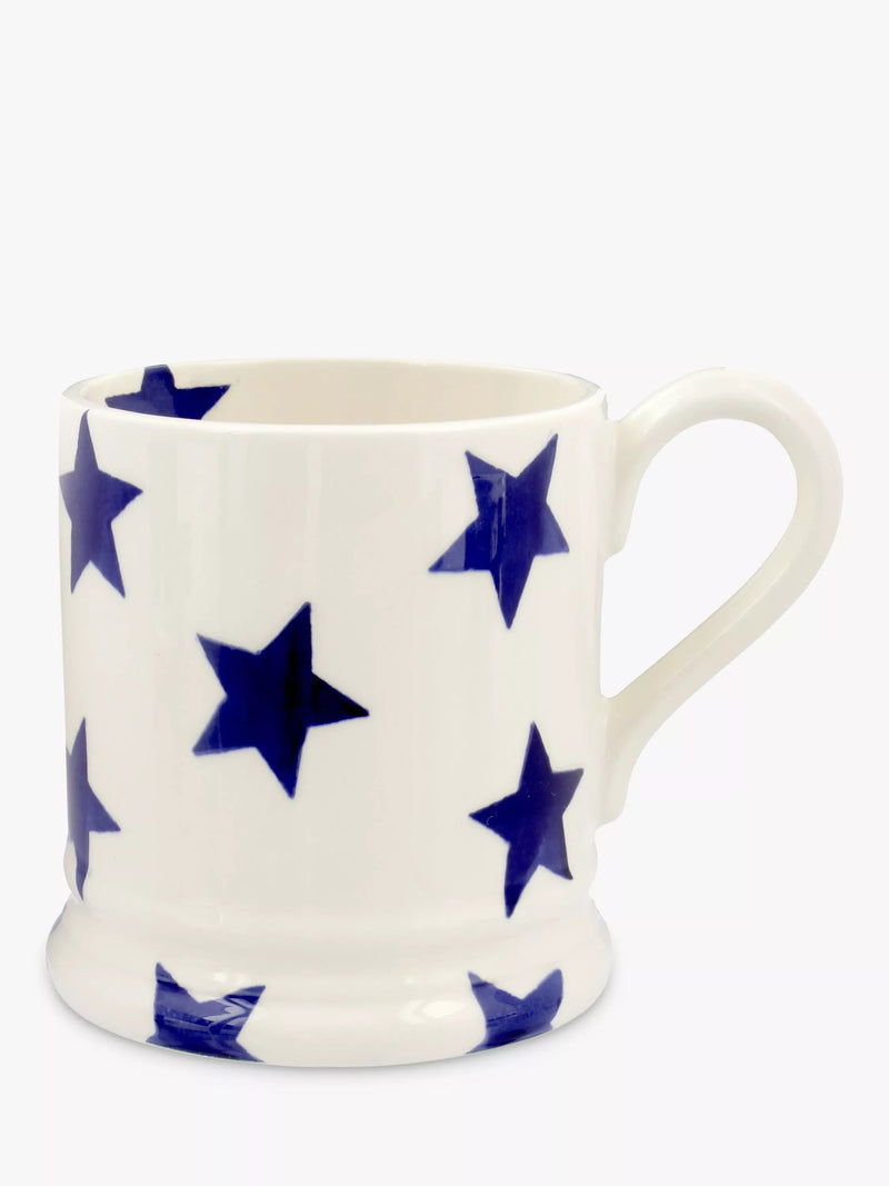 Emma Bridgewater Blue Star Half Pint Mug Cream/Blue 300ml - British product