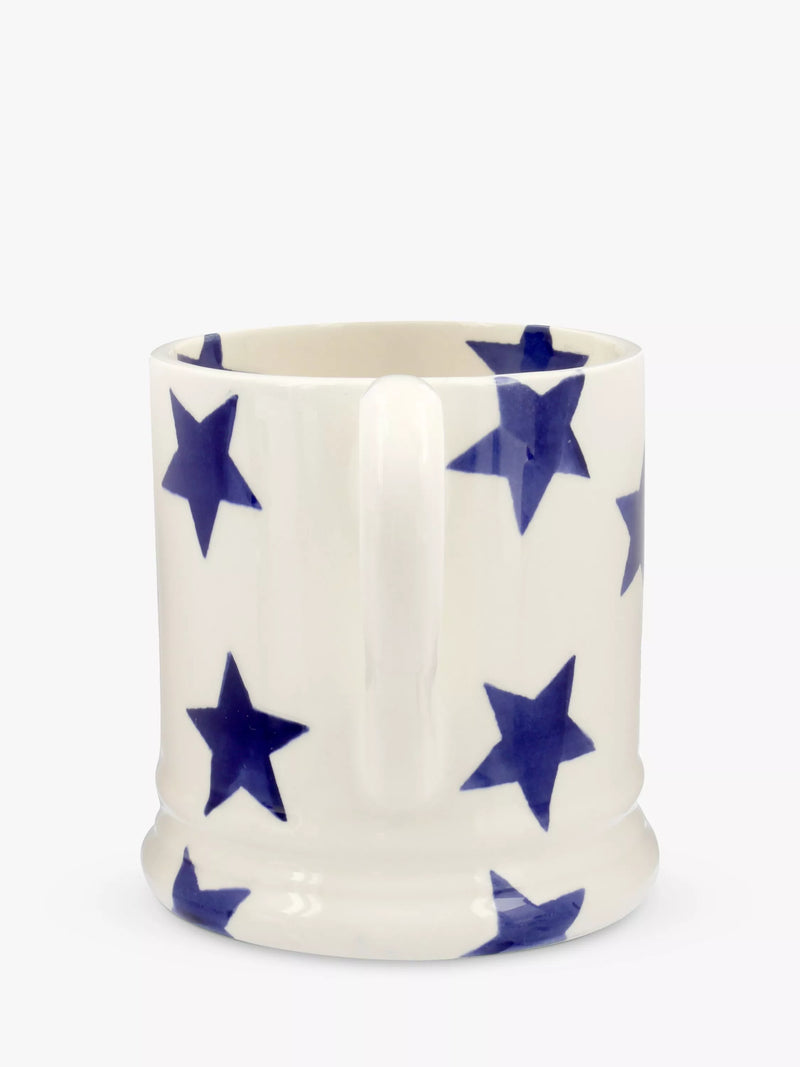 Emma Bridgewater Blue Star Half Pint Mug Cream/Blue 300ml - British product