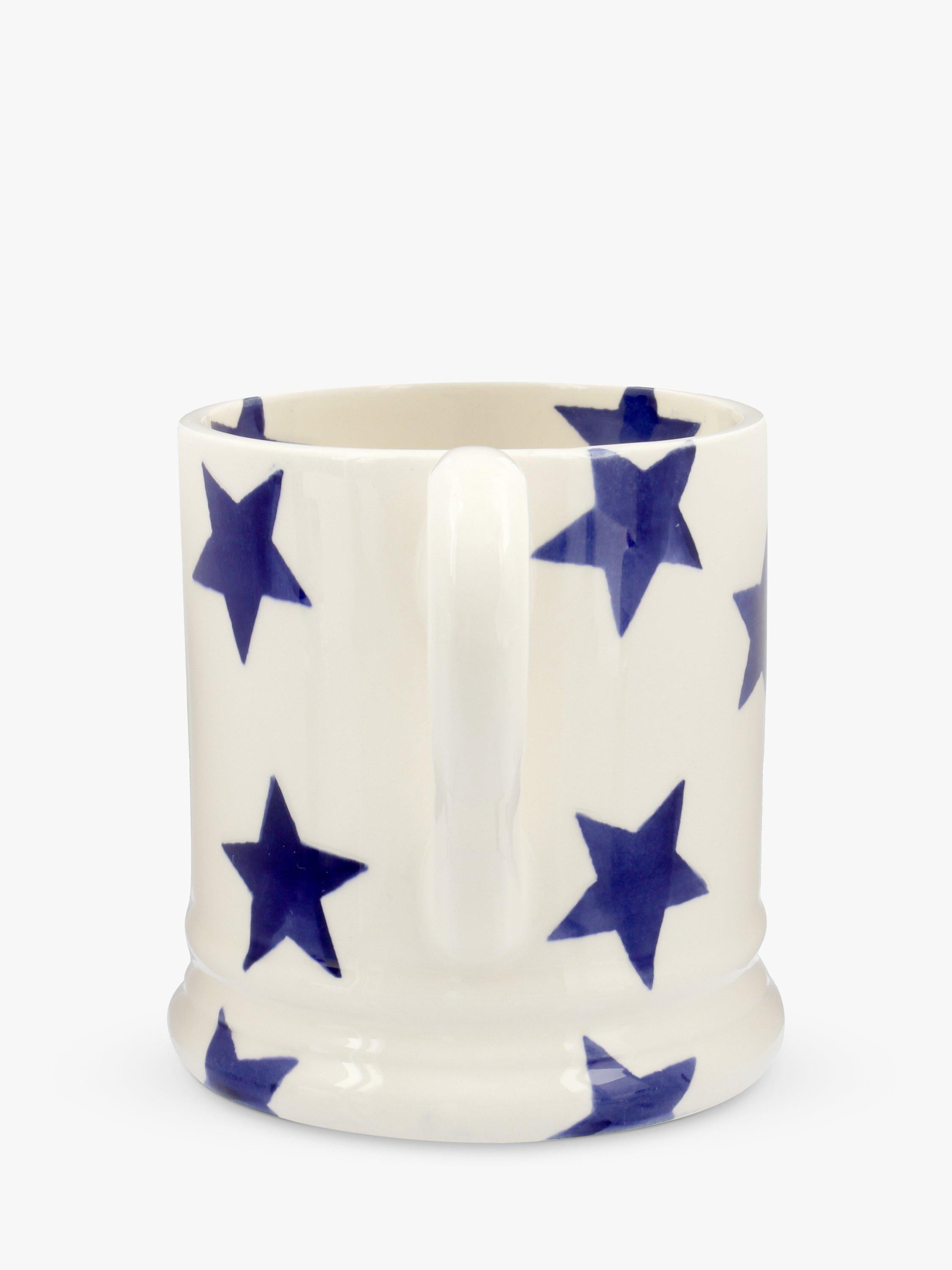 Emma Bridgewater Blue Star Half Pint Mug Cream/Blue 300ml - British product